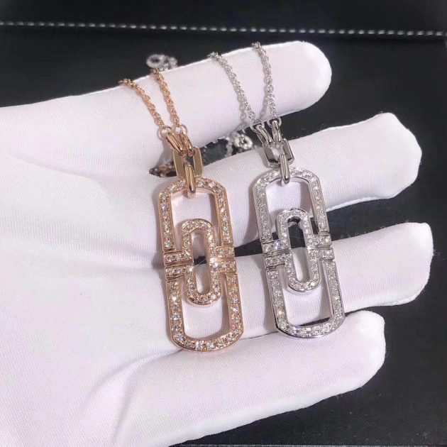 18k gold bulgari parentesi openwork diamond pendant necklace 620a326738d2f