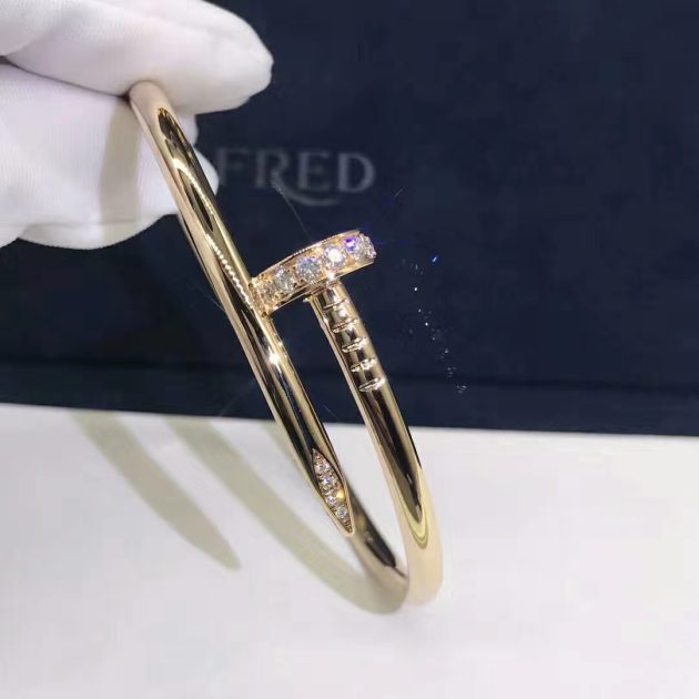 18k gold cartier juste un clou bracelet set with diamonds 6209cf1b6a059