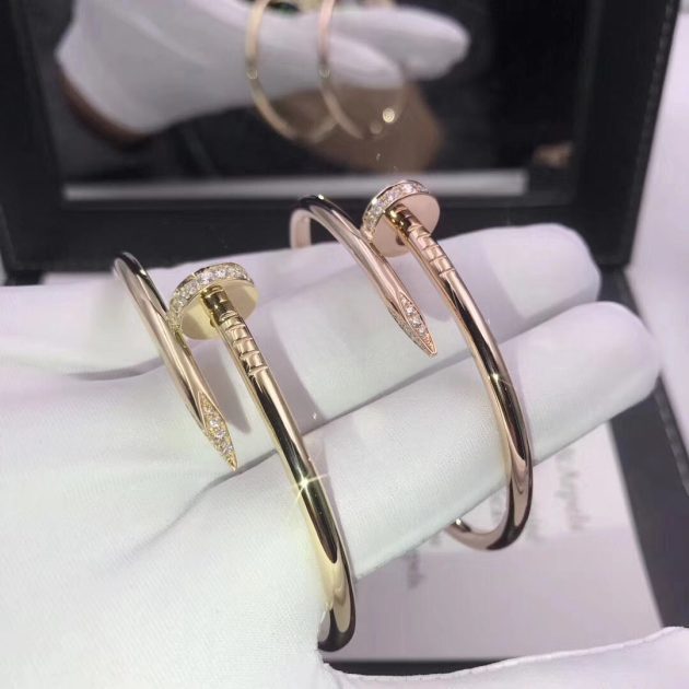 18k gold cartier juste un clou bracelet set with diamonds 6209cf2624d50