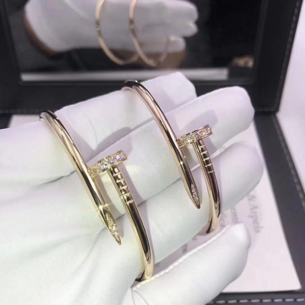 18k gold cartier juste un clou bracelet set with diamonds 6209cf2960336