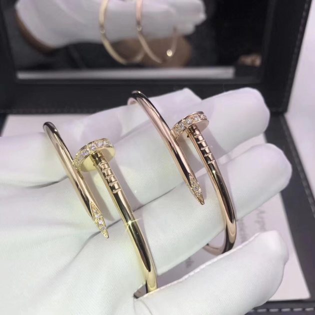 18k gold cartier juste un clou bracelet set with diamonds 6209cf2d223df
