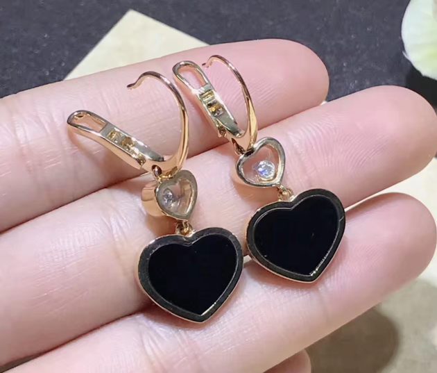 18k gold chopard happy hearts earrings gems and diamond 620ae845ce427