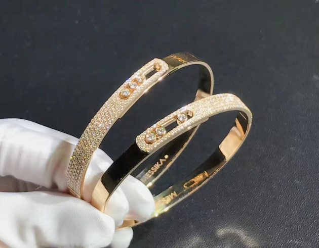 18k gold messika noa move pave diamond bangle bracelet 620a630d96866