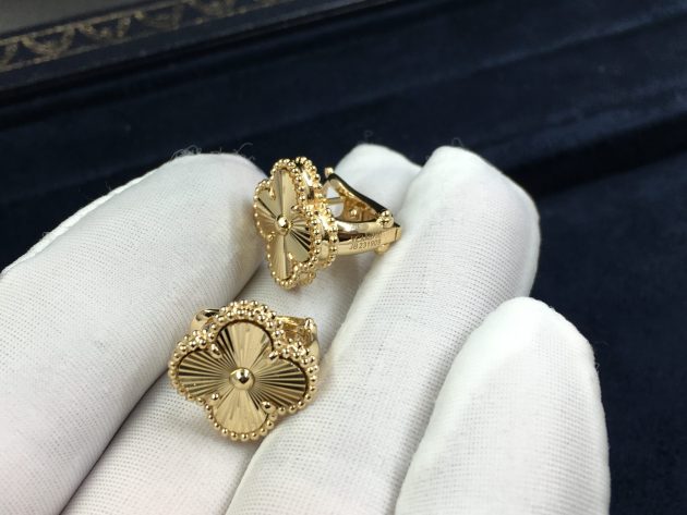 18k guilloche yellow gold vca vintage alhambra earrings vcarp3jl00 62086f29e1c3d