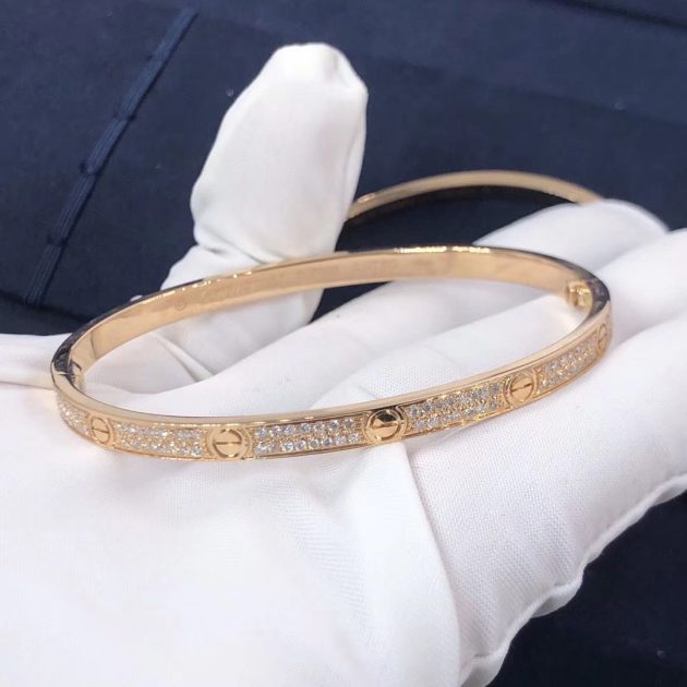18k pink gold cartier love bracelet pave diamonds small model n6710717 6209c8709e303