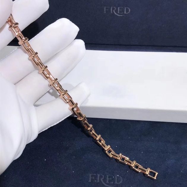 18k pink gold tiffany t chain bracelet 6209fafdac74e