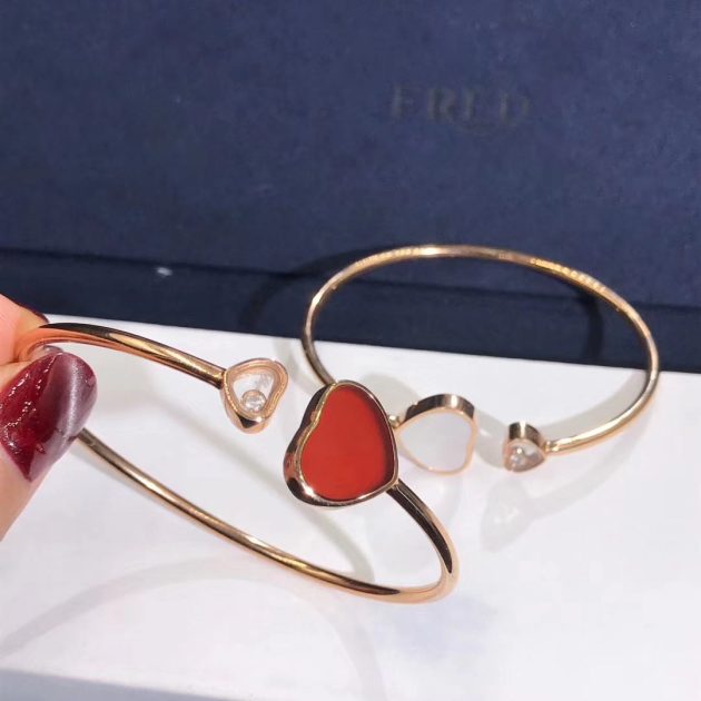 18k rose gold chopard happy hearts gems and diamond bangle bracelet 620ae66f07c6e