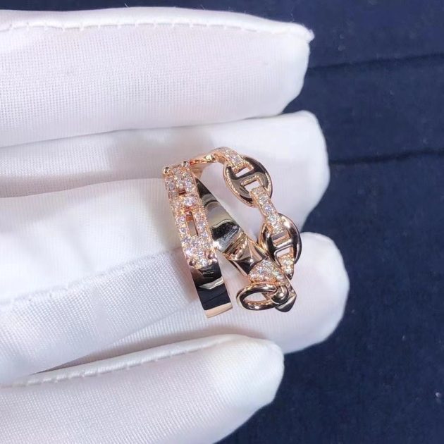 18k rose gold hermes alchimie 18k rose gold diamonds ring large model 620a3b39c4d5b