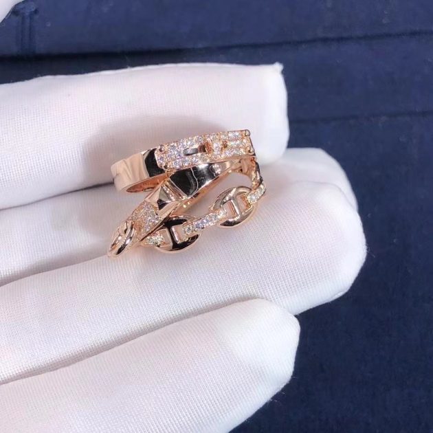 18k rose gold hermes alchimie 18k rose gold diamonds ring large model 620a3b4644b97