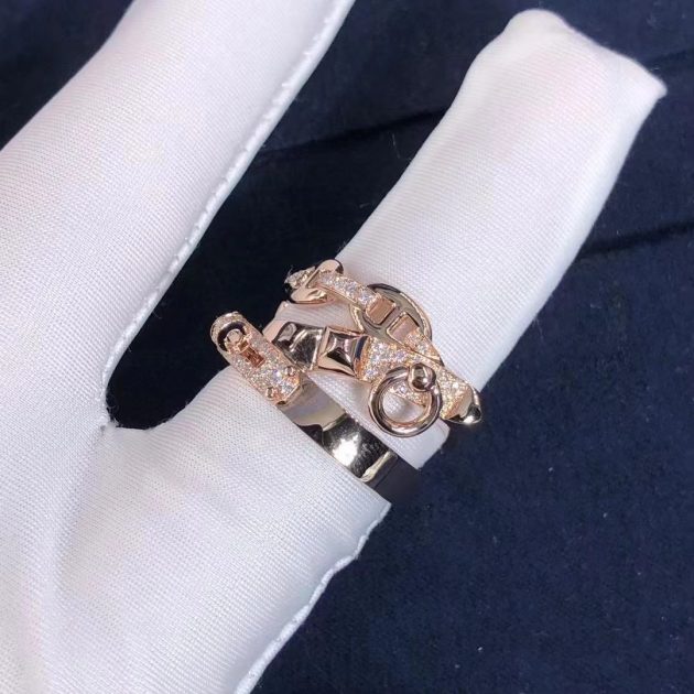 18k rose gold hermes alchimie 18k rose gold diamonds ring large model 620a3b4eec196