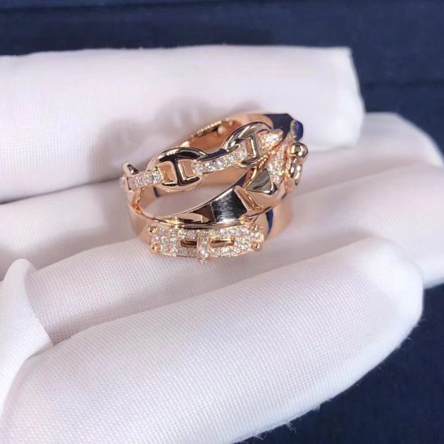 18k rose gold hermes alchimie 18k rose gold diamonds ring large model 620a3b53dfd65