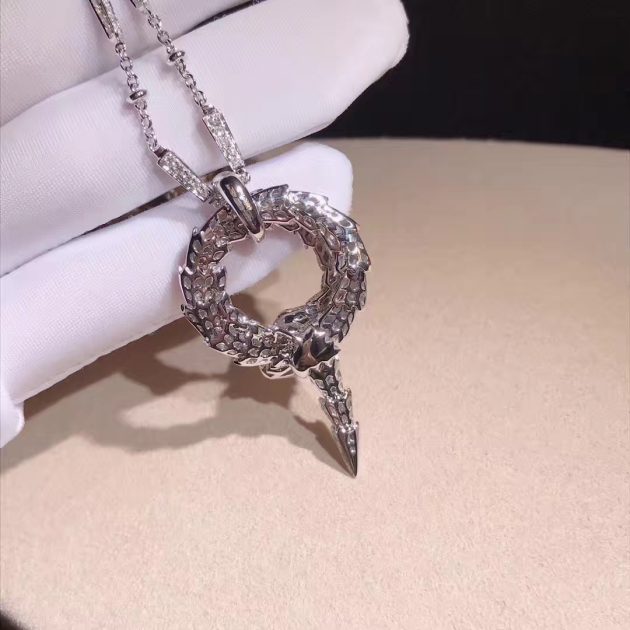 18k white gold bulgari serpenti diamond snake pendant necklace 620a2be87f6e3