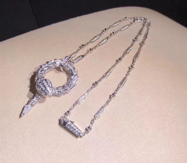 18k white gold bulgari serpenti diamond snake pendant necklace 620a2bf5d3a17