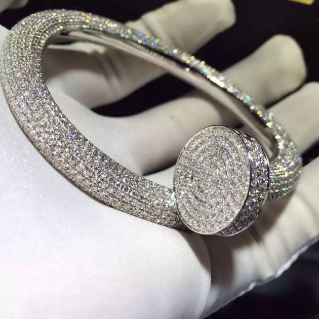 18k white gold cartier juste un clou nail bracelet paved 1752 diamonds 6209cc4c8852d