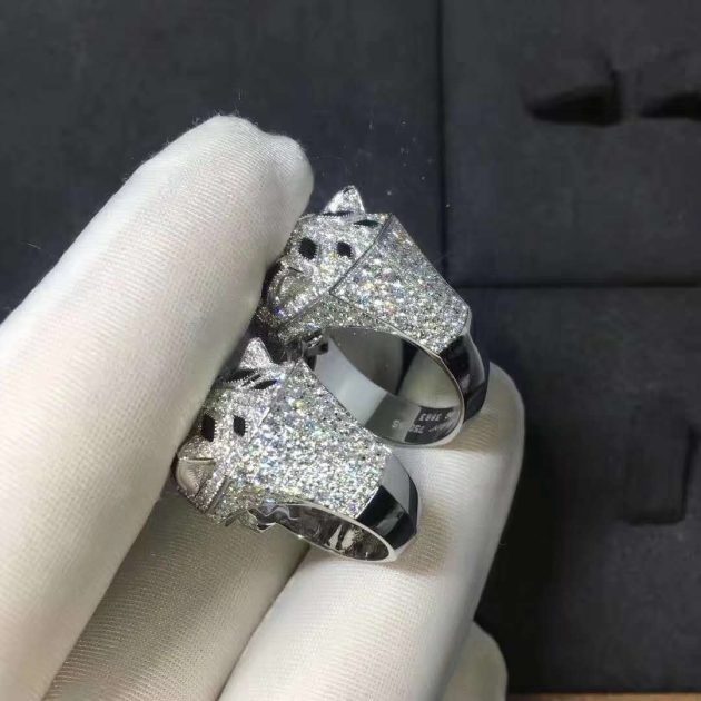 18k white gold full diamond pave onyx emerald panthere de cartier ring n4211000 6209d928ccaf7