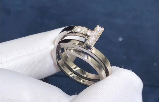 18k white gold tiffany co square wrap ring with diamond 620a01e16fa26