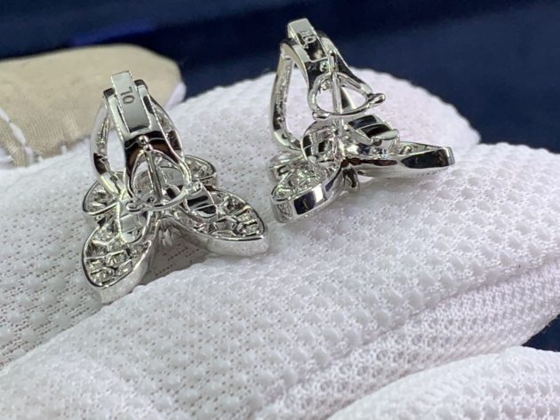 18k white gold van cleef arpels two butterfly diamond earrings 62086ee1ceea1