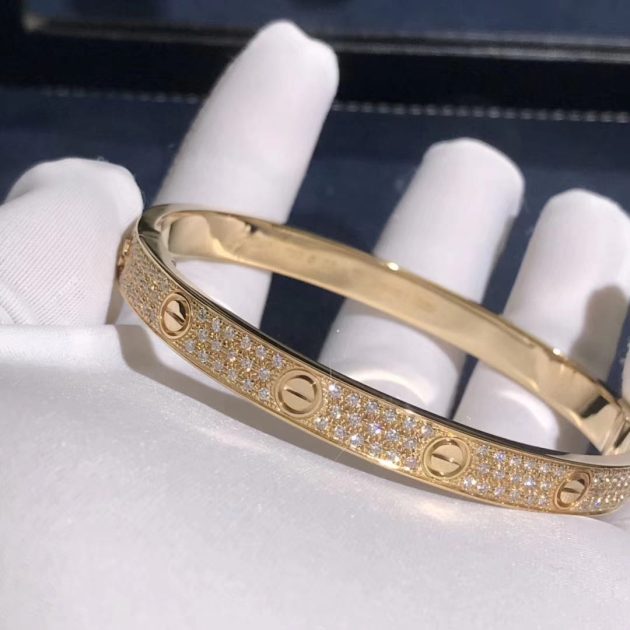 18k yellow gold cartier love bracelet with pave 204 diamonds n6035017 6209b24e1fad7