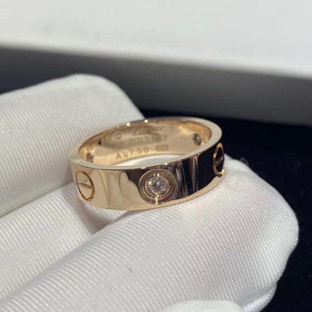 18k yellow gold cartier love ring set with 3 diamonds 6209c82913093