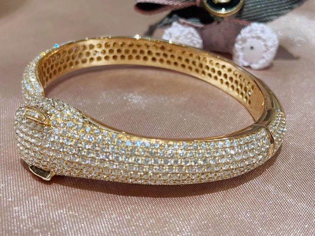 18k yellow gold panthere de cartier bracelet 706 diamonds 6209c8e0b396f