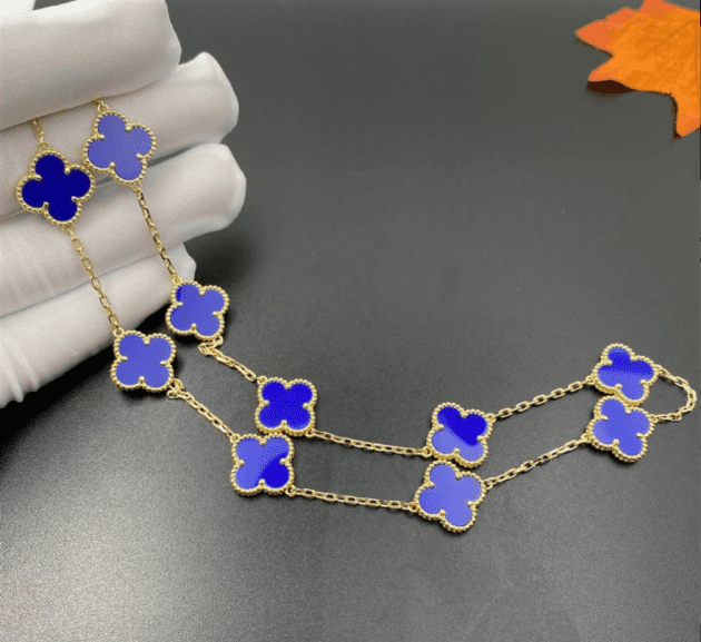 Van-Cleef-Arpels-Vintage-Alhambra-10-Motif-Lapis-Lazuli-18k-Yellow-Gold-Necklace-VCARP34800-