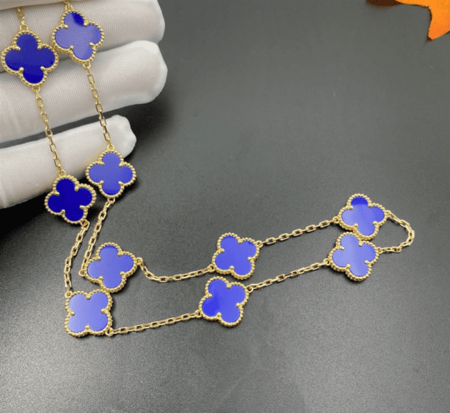 Van-Cleef-Arpels-Vintage-Alhambra-10-Motif-Lapis-Lazuli-18k-Yellow-Gold-Necklace-VCARP34800-