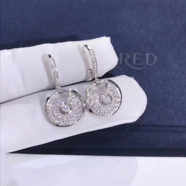 amulette de cartier 18ct white gold and pave diamond earrings 6209c55e03d2b
