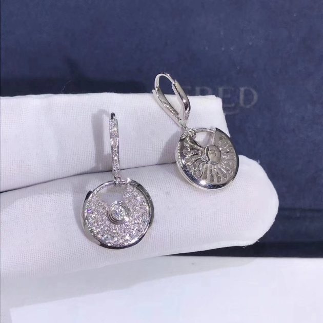 amulette de cartier 18ct white gold and pave diamond earrings 6209c560c6eff