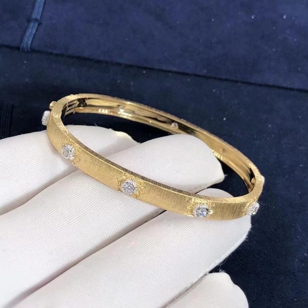 buccellati macri classica bangle bracelet in yellow gold with white gold bezels set with diamonds 620aea62c30a6