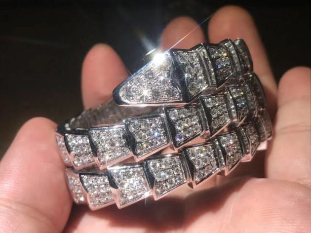 bulgari bvlgari serpenti 2 coil bracelet 18k white gold set full pave diamonds 620a299b8e1fa