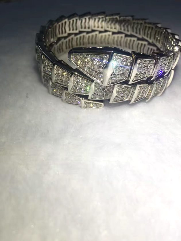 bulgari bvlgari serpenti 2 coil bracelet 18k white gold set full pave diamonds 620a299f066dd