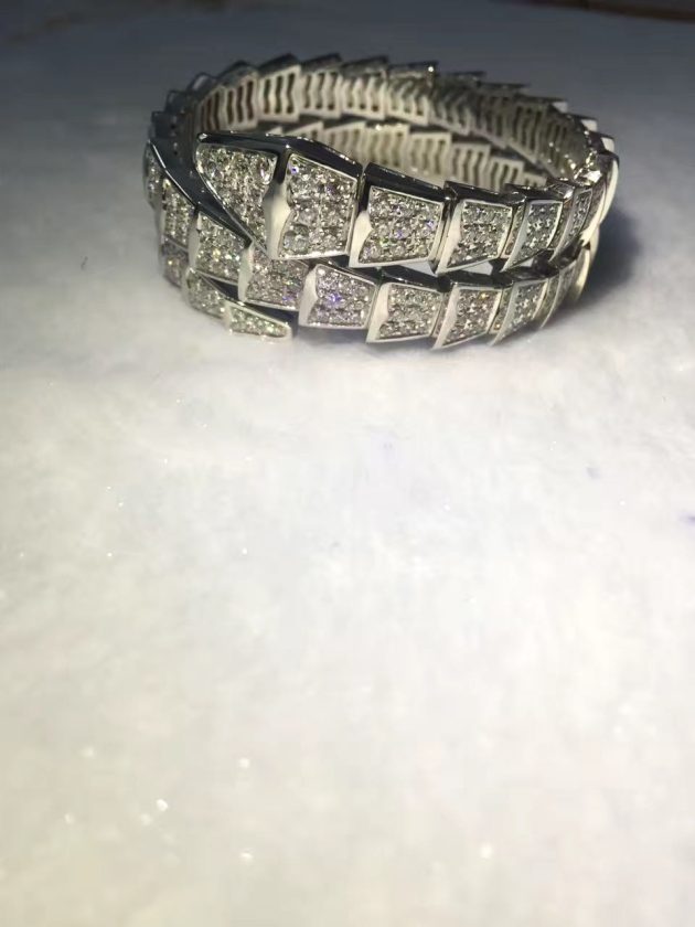 bulgari bvlgari serpenti 2 coil bracelet 18k white gold set full pave diamonds 620a29a35776d