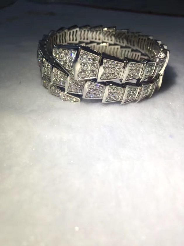 bulgari bvlgari serpenti 2 coil bracelet 18k white gold set full pave diamonds 620a29aaca6bc