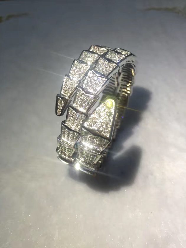 bulgari bvlgari serpenti 2 coil bracelet 18k white gold set full pave diamonds 620a29af1796b