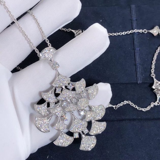 bulgari divas dream necklace 18k white gold pave full diamonds 620a32cac1952