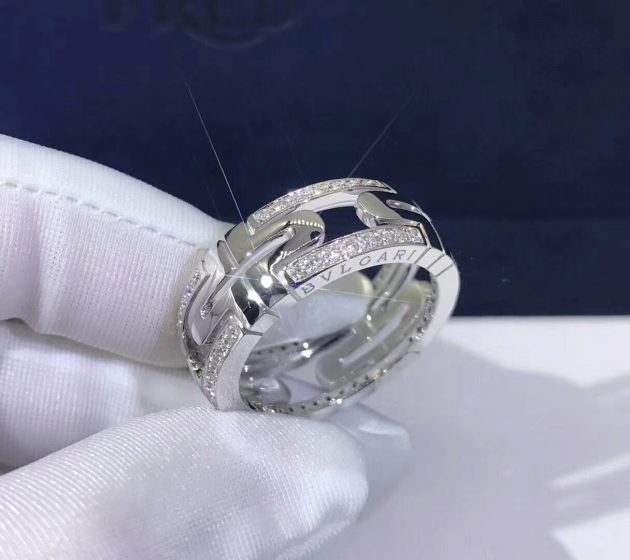 bulgari parentesi 18kt white gold band ring with demi pave diamonds 620a2270c49b2