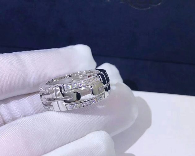 bulgari parentesi 18kt white gold band ring with demi pave diamonds 620a227f68076