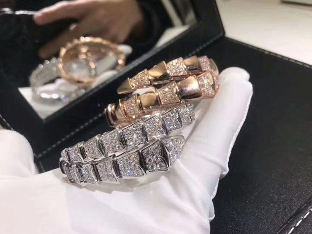 bulgari serpenti demi pave diamond one coil bracelet in 18kt rose gold br855312 620a28ab6e03f