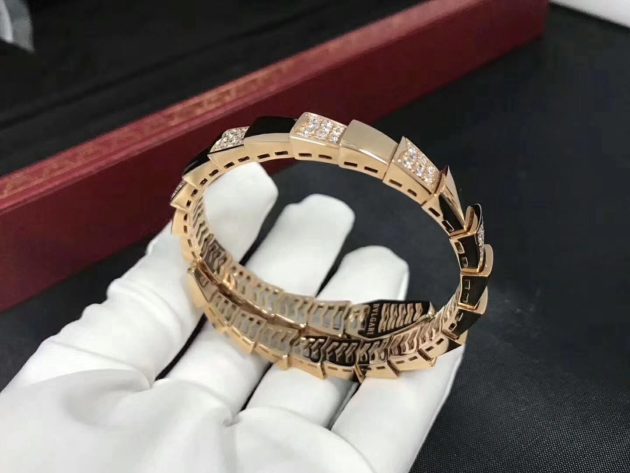 bulgari serpenti demi pave diamond one coil bracelet in 18kt rose gold br855312 620a28c34266e