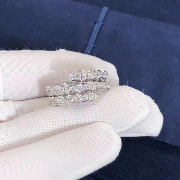 bulgari serpenti viper two coil 18 kt white gold ring with pave diamonds 357268 620a058dd8e8b