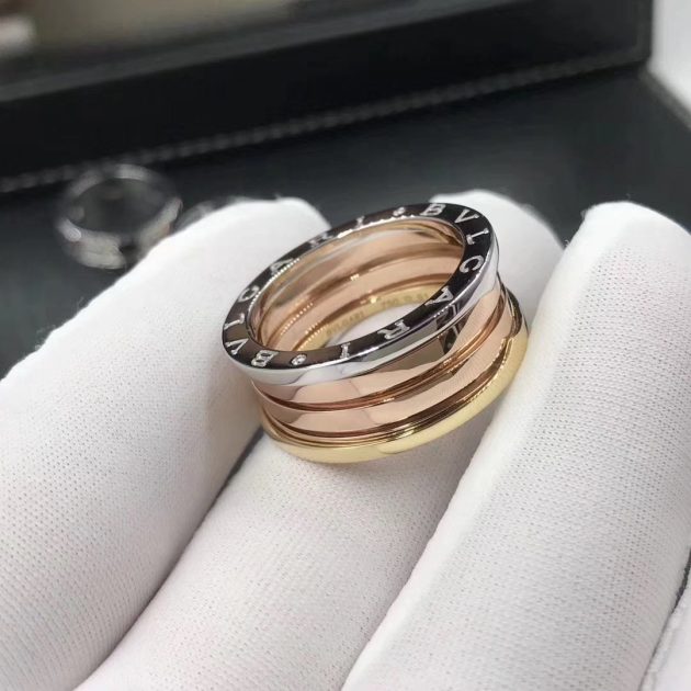 bvlgari b zero1 four band ring in 18 kt rose white and yellow gold 620a1e884fae4