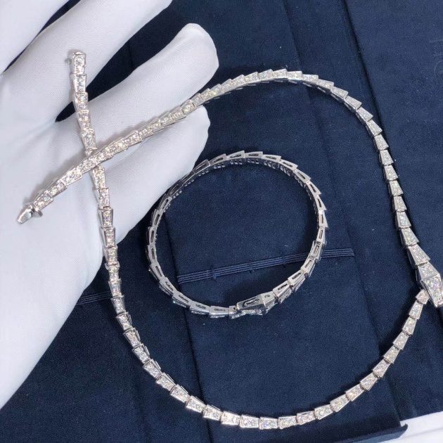 bvlgari serpenti 18kt white gold and pave diamond necklace 620a31b796e5e