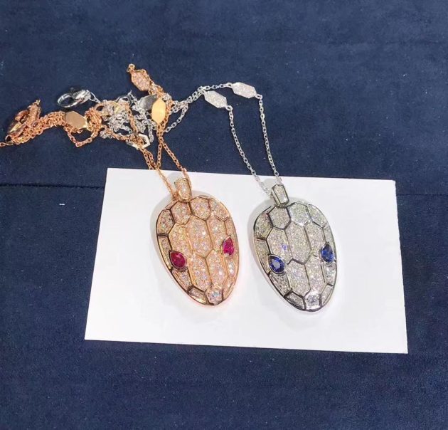 bvlgari serpenti necklace 18kt white gold chain pendant with diamonds 620a09e807326