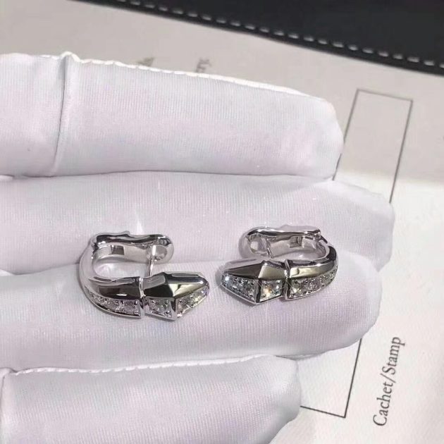 bvlgari serpenti slim earrings in 18 kt white gold set with full pave diamonds 620a1d7aad009
