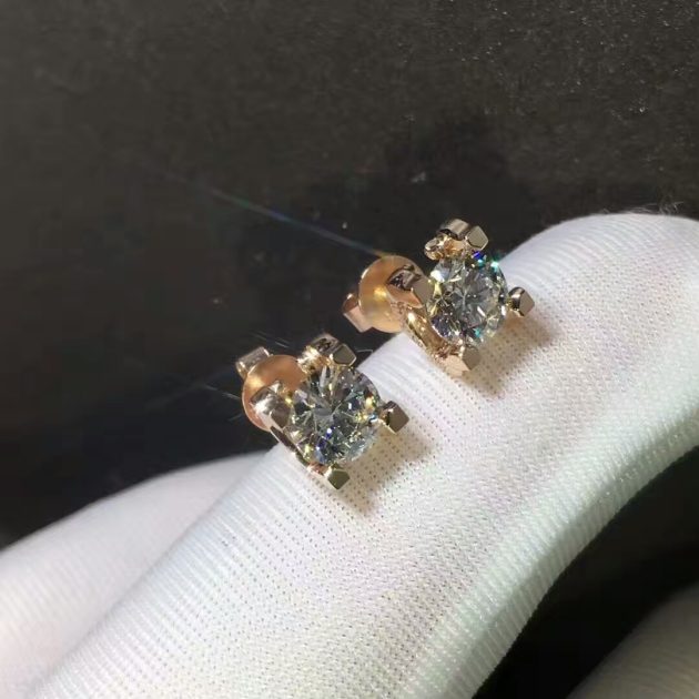 c de cartier earrings in 18k pink gold each set with a brilliant cut diamond n8502300 6209c6c7ef0c9