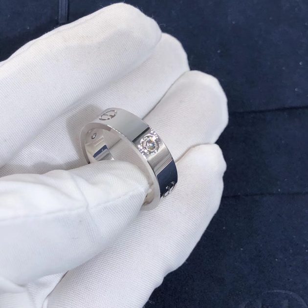 cartier 18k white gold 3 diamonds love ring b4032500 6209c3c8a5047