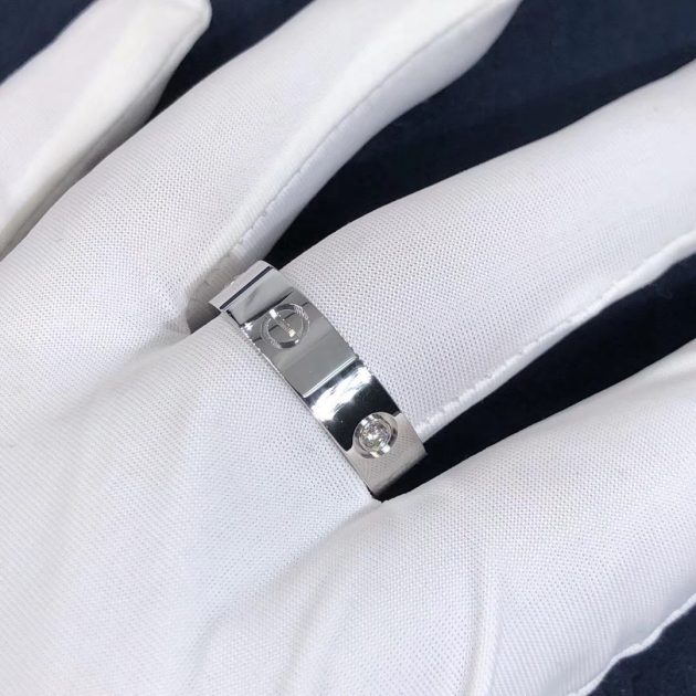 cartier 18k white gold 3 diamonds love ring b4032500 6209c3cc306bb