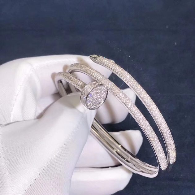 cartier juste un clou 18k white gold with 624 diamond paved bracelet 6209bb75d3721