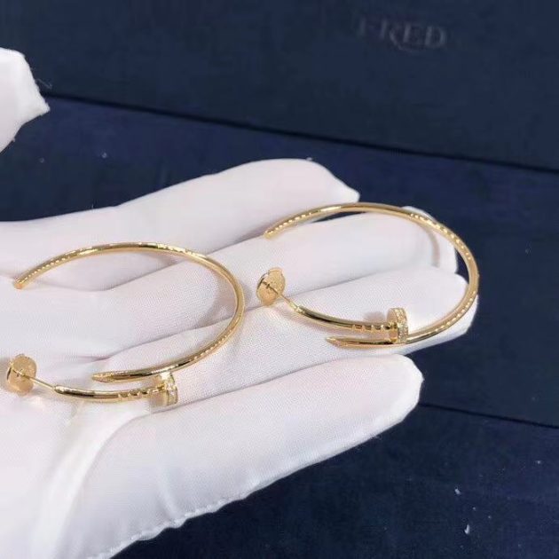 cartier juste un clou diamond 18k yellow gold hoop earrings b8301225 62095eb7b419e