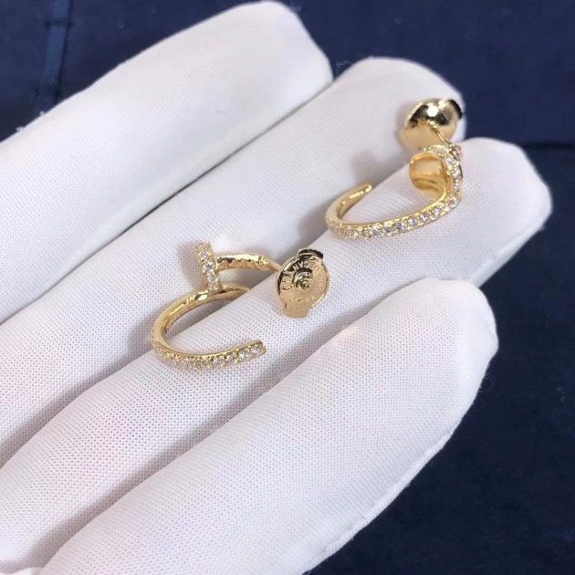 cartier juste un clou earrings 18k yellow gold with 36 diamonds b8301430 62095bf62431b